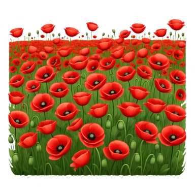 field of poppies sticker