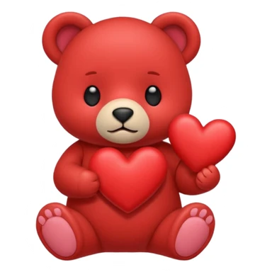osito de peluche sujetando un corazon sticker