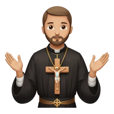 Orthodox Christian priest crossing himself with the movement of the Cross outlined sticker