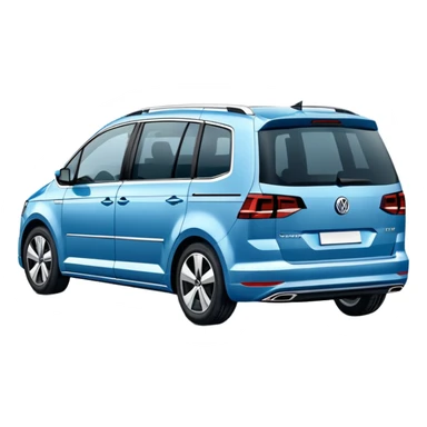 Blue Volkswagen Touran minivan from front angle sticker