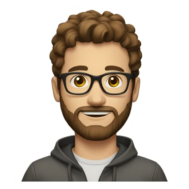 men, short brown hair, short beard, glasses sticker