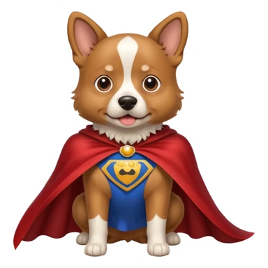 Dog wearing a cape sticker