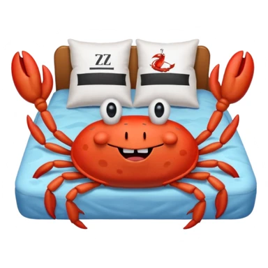 misters Krabs from SpongeBob sleeping in a bed and there floating zzz signs sticker