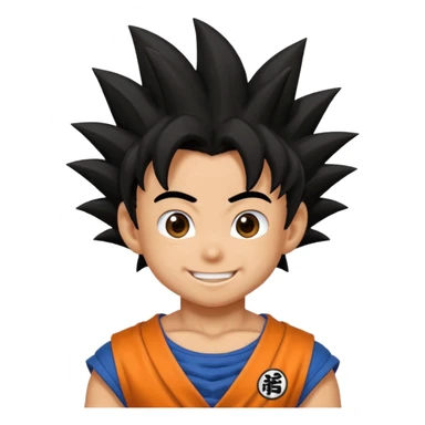goku kid smiling from dragon ball emoji sticker