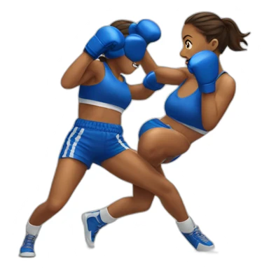 boxing girls punching a cookie sticker