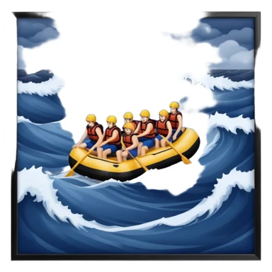 iconic raft scene with people on rough ocean sticker