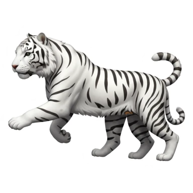 White tiger running in profile sticker
