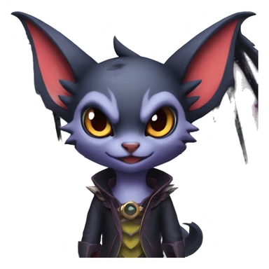  Kawaii Edgy Cool Vampiric Beautiful Noivern-Nargacuga-Litten with big Bat Ears full body sticker