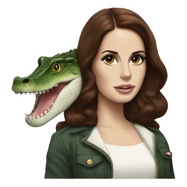 Lana del Rey with an alligator sticker