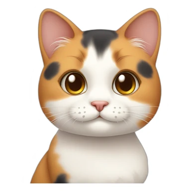 cute calico cat with chubby cheeks sticker