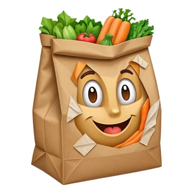 a bag of groceries, no picture on the bag sticker