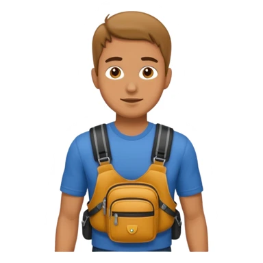 man with waist bags sticker