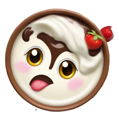 Yogurt with Bowl and fruits and chocolate  sticker