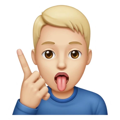 Middle finger with tongue sticking out sided eyeing sticker