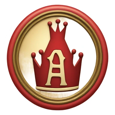 broken queen wax seal red circle sticker