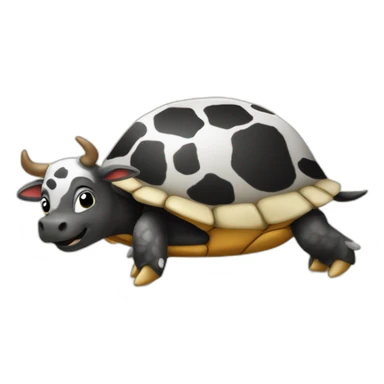 Vache sur une tortue  sticker