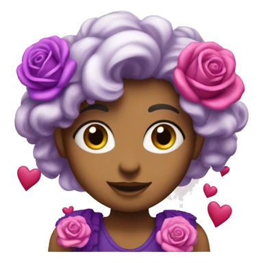 Make my name Rawan with roses and hearts in pink and purple sticker