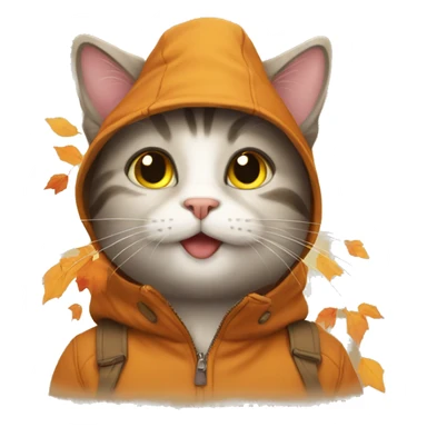 cat in autumn sticker