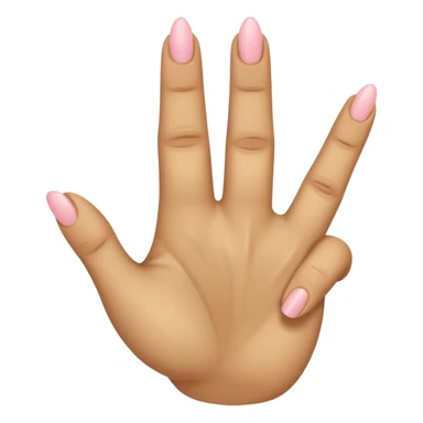 A hand with only the third finger, the thumb, and the pinky pointed up. The ring and index fingers are down sticker