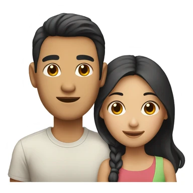 Asian guy and Hispanic girl couple sticker