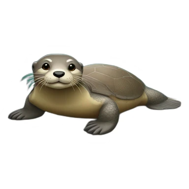 Loutre sur une tortue sticker