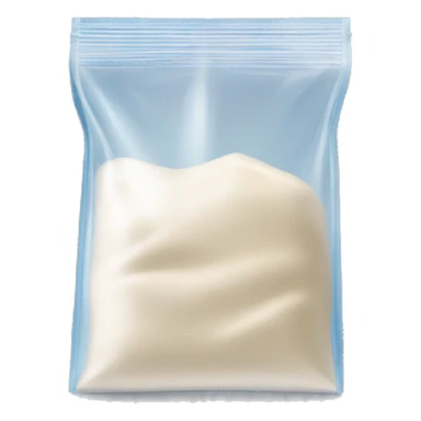 clear ziploc bag with flour inside sticker