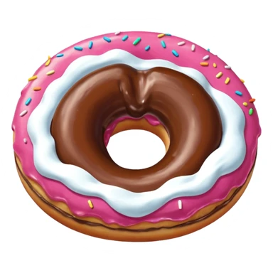 Powdered donut filled with nutella sticker