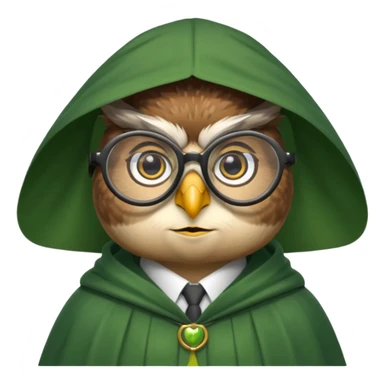 owl professor in green cloak sticker