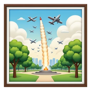 Planes bombing park sticker