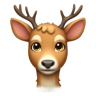 cute deer with antlers sticker