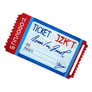 Signed ticket blue (#00A3E0) and red (#F9423A) sticker