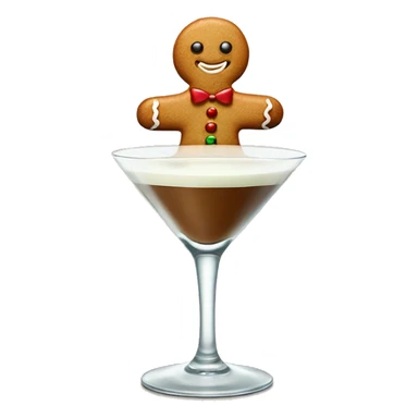 Tiny Gingerbread man in a gingerbread martini sticker