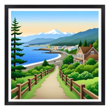 Port Angeles Washington town and walking trail sticker