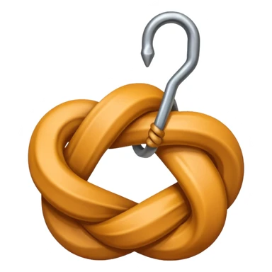 knot a rope to a metal hook sticker