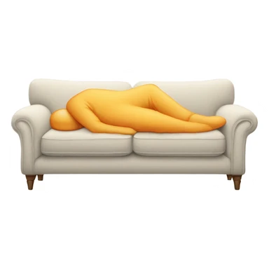 Person melting into a couch sticker