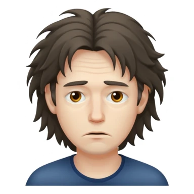 Weak man with disheveled hair sticker