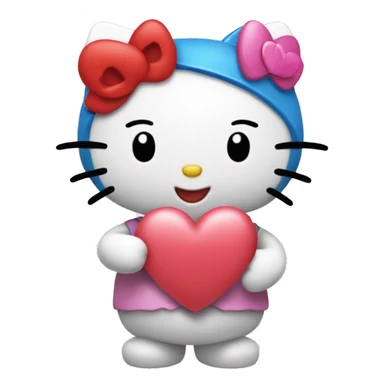 hello kitty holding heart with letter G sticker