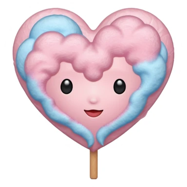 Cotton Candy, Heart-Shaped Cotton Candy – soft pink heart form with sparkle  sticker