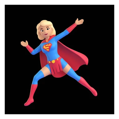a mom in a superhero pose, mid-throw with a slipper, emoji style sticker