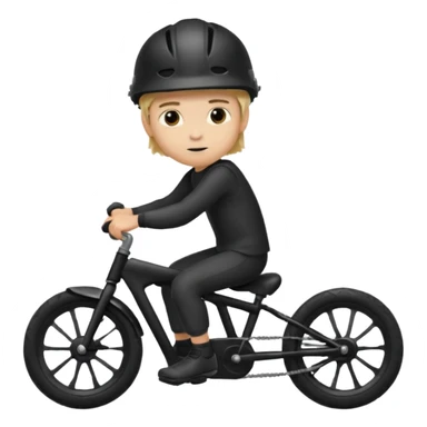 bike riding black bike blonde hair boy helmet sticker