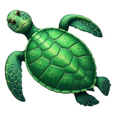 Can you please generate a simple turtle emoji like a sea turtle but viewed from above sticker