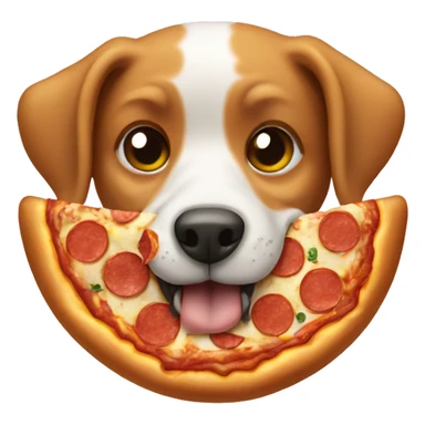Dog eating a pizza  sticker