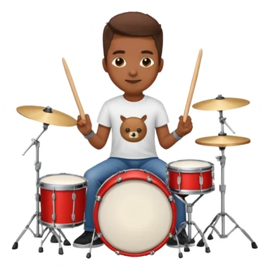 drummer at drum kit sticker