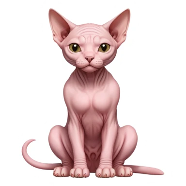 sphynx cat full body sitting with eyes closed sticker