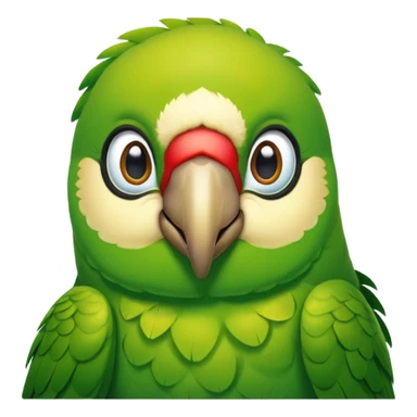Green parrot face which doing a 'yes sir' gesture sticker