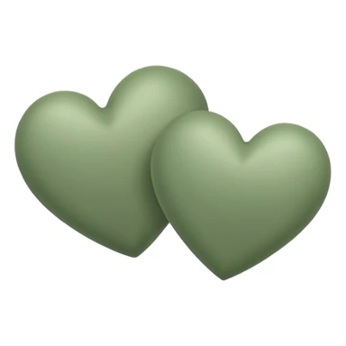 double sage green hearts one darker  sticker