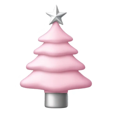 Light Pink Christmas tree with a silver star on top sticker