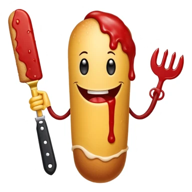 evil murderous corndog sticker