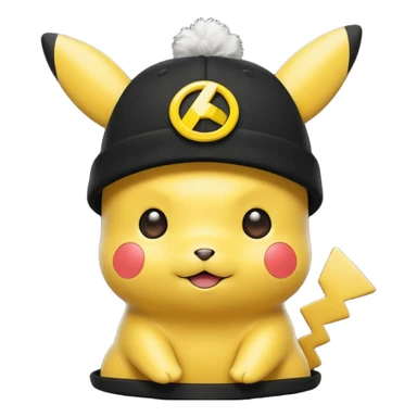 A Pikachu hat black sticker