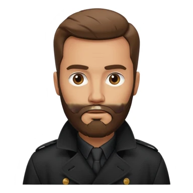 bearded man in black in black trenchcoat  sticker